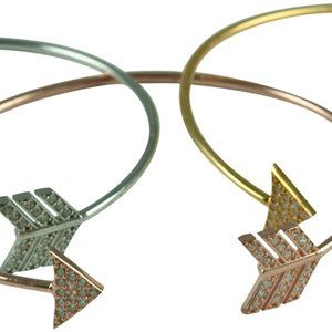 ARROW CUFF BRACELET-STERLING SILVER (.925) BASE CHOOSE: SILVER, GOLD, OR ROSE GO